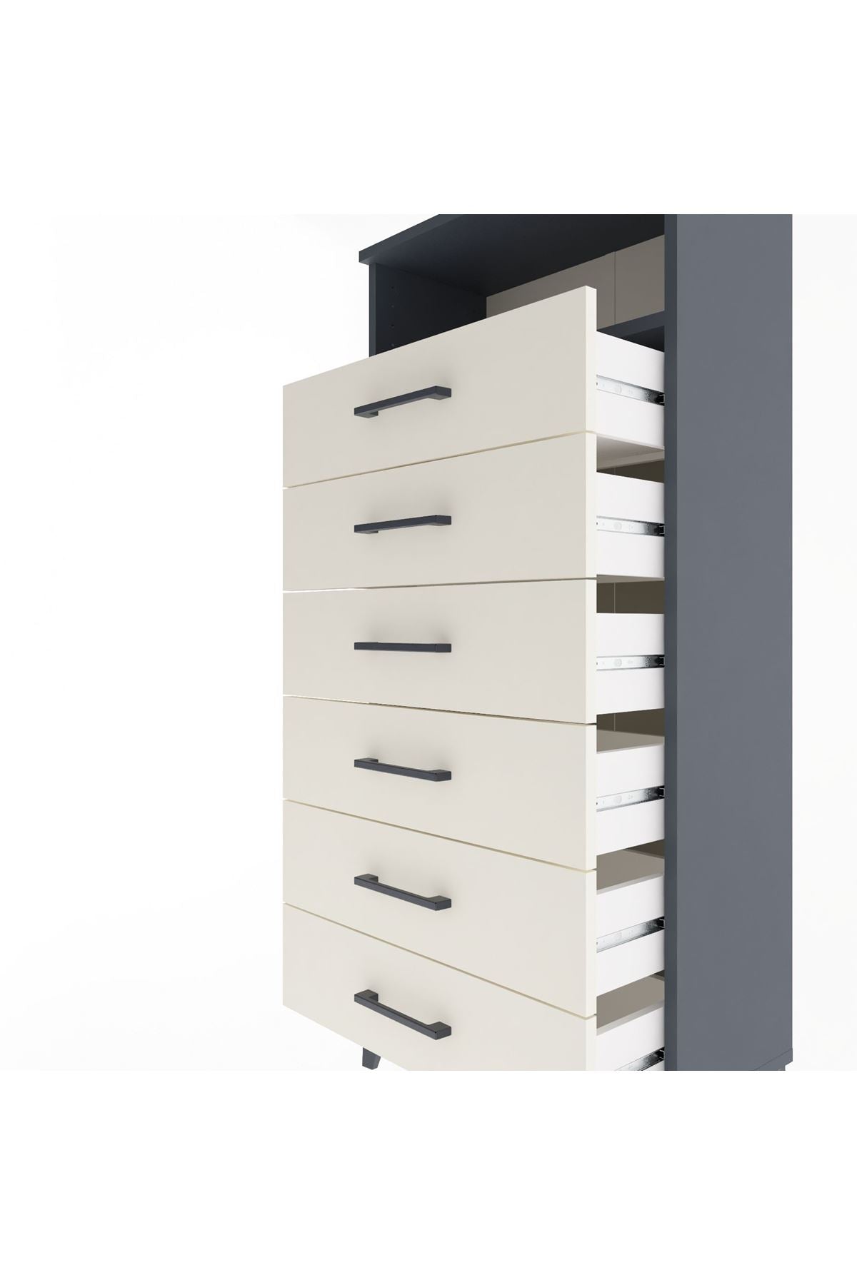 Arges Dolap Tek Raflı 6 Çekmeceli 60x30x134 - S17M129V4A