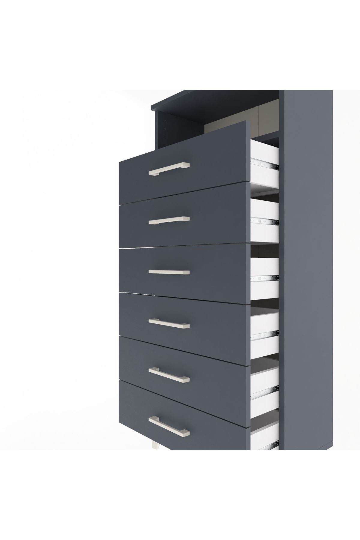 Arges Dolap Tek Raflı 6 Çekmeceli 60x30x134 - S17M129V5A