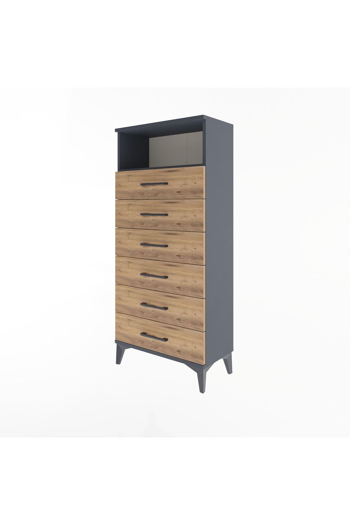 Arges Dolap Tek Raflı 6 Çekmeceli 60x30x134 - S17M129V6A