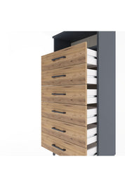 Arges Dolap Tek Raflı 6 Çekmeceli 60x30x134 - S17M129V6A