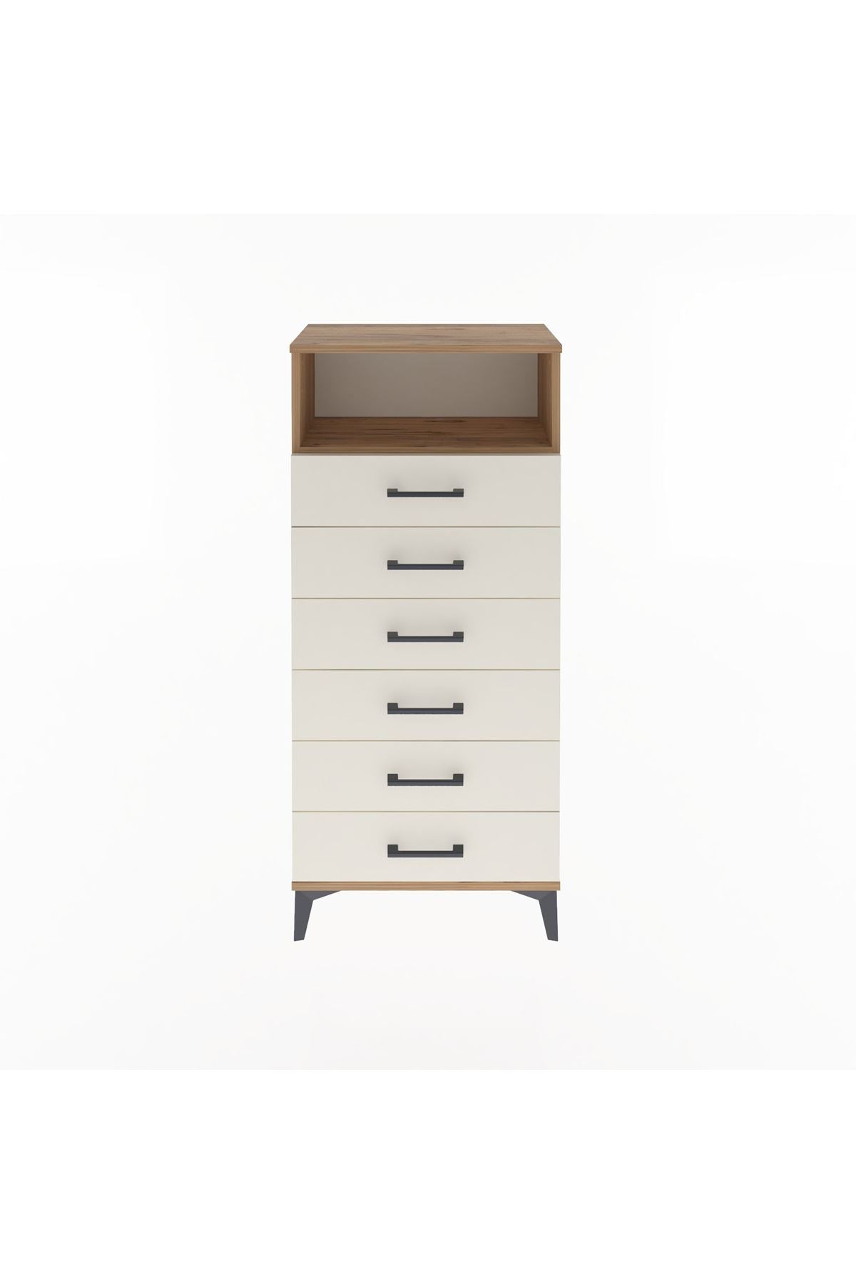 Arges Dolap Tek Raflı 6 Çekmeceli 60x30x134 - S17M129V7A
