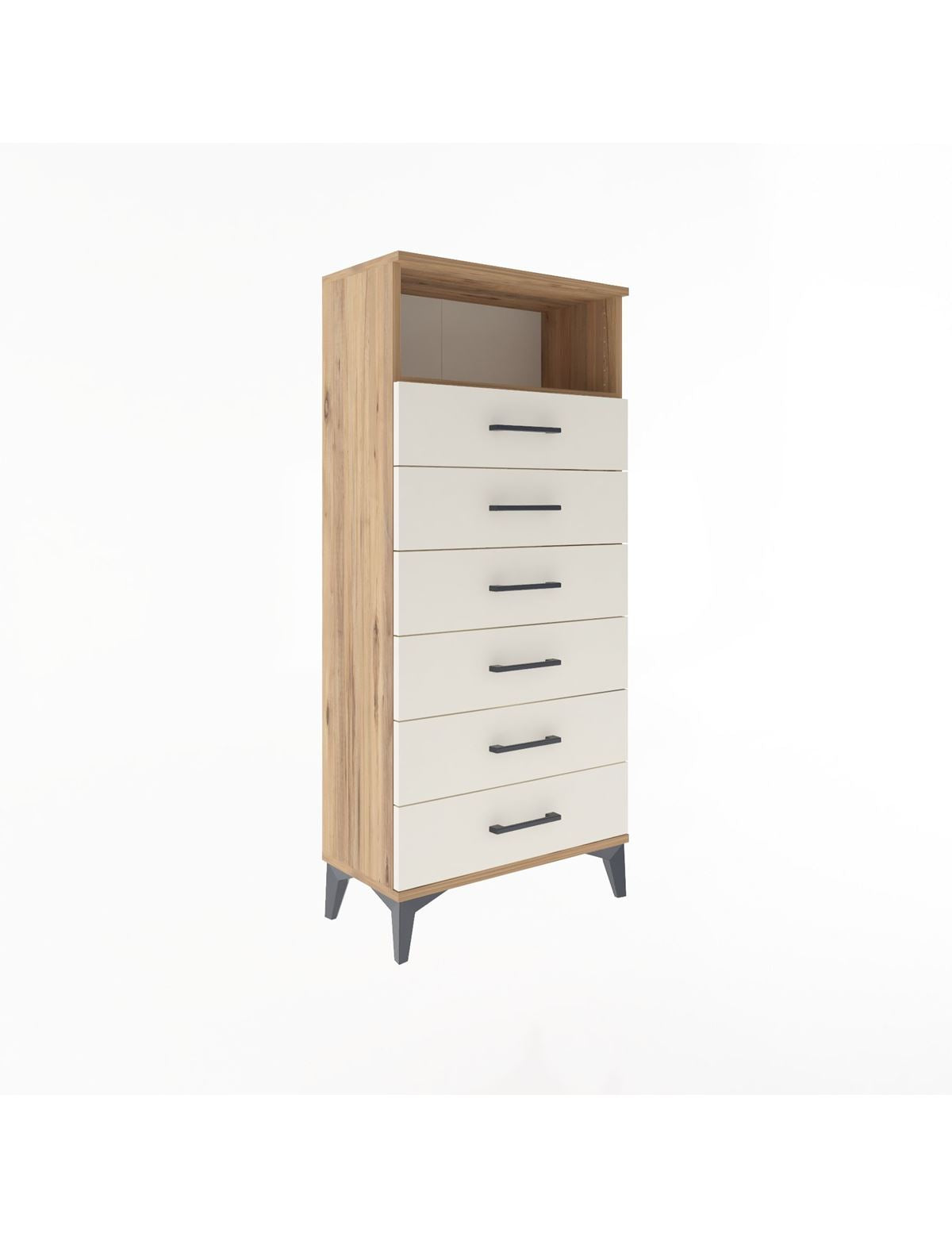 Arges Dolap Tek Raflı 6 Çekmeceli 60x30x134 - S17M129V7A
