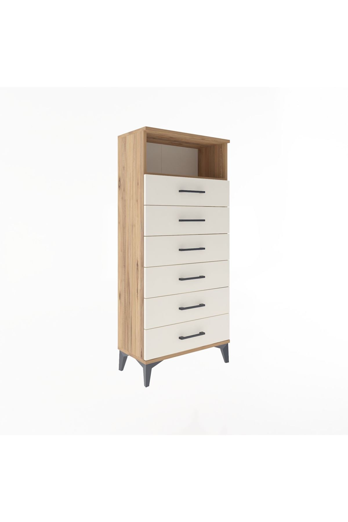 Arges Dolap Tek Raflı 6 Çekmeceli 60x30x134 - S17M129V7A
