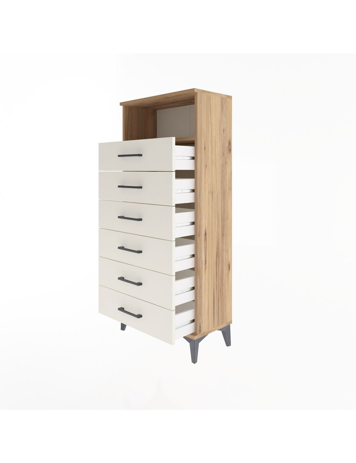 Arges Dolap Tek Raflı 6 Çekmeceli 60x30x134 - S17M129V7A