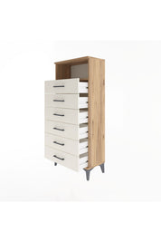 Arges Dolap Tek Raflı 6 Çekmeceli 60x30x134 - S17M129V7A
