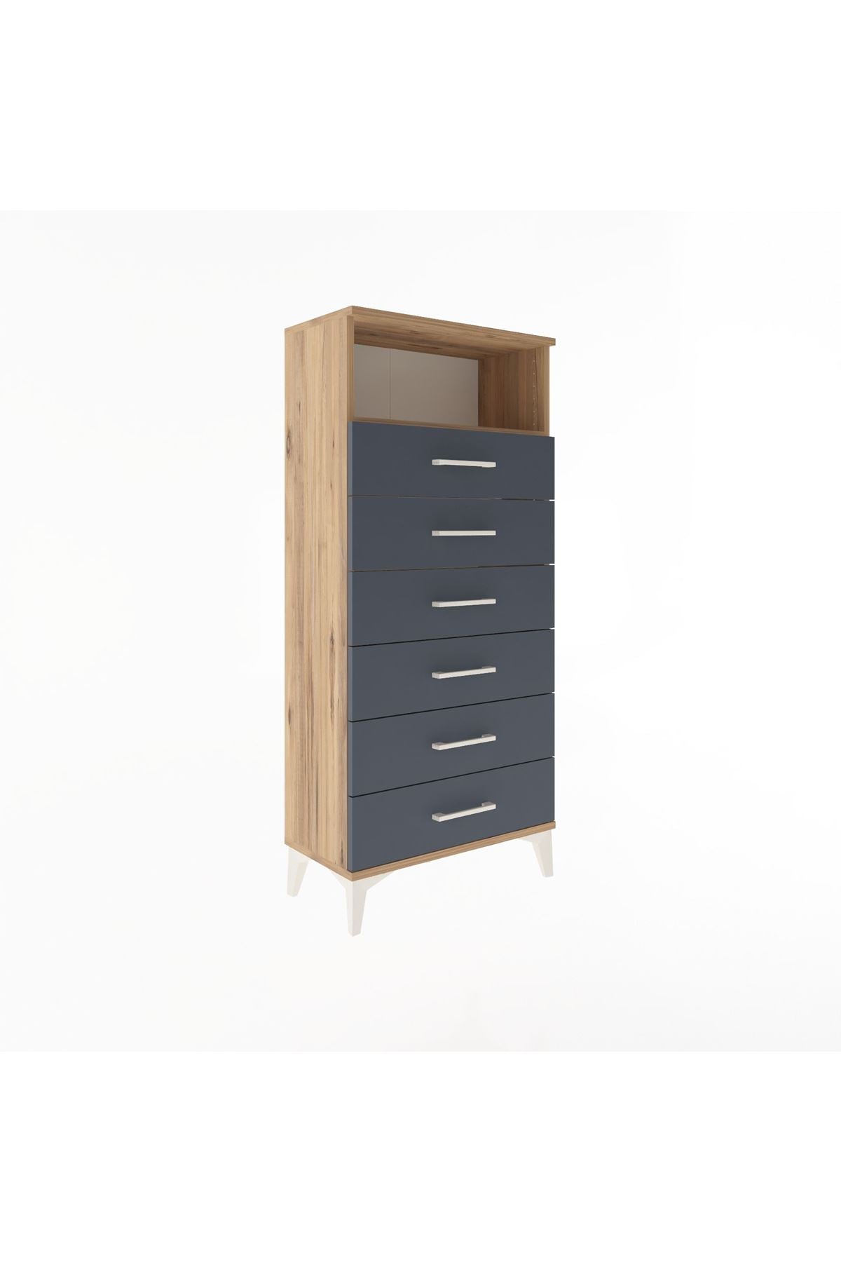 Arges Dolap Tek Raflı 6 Çekmeceli 60x30x134 - S17M129V8A