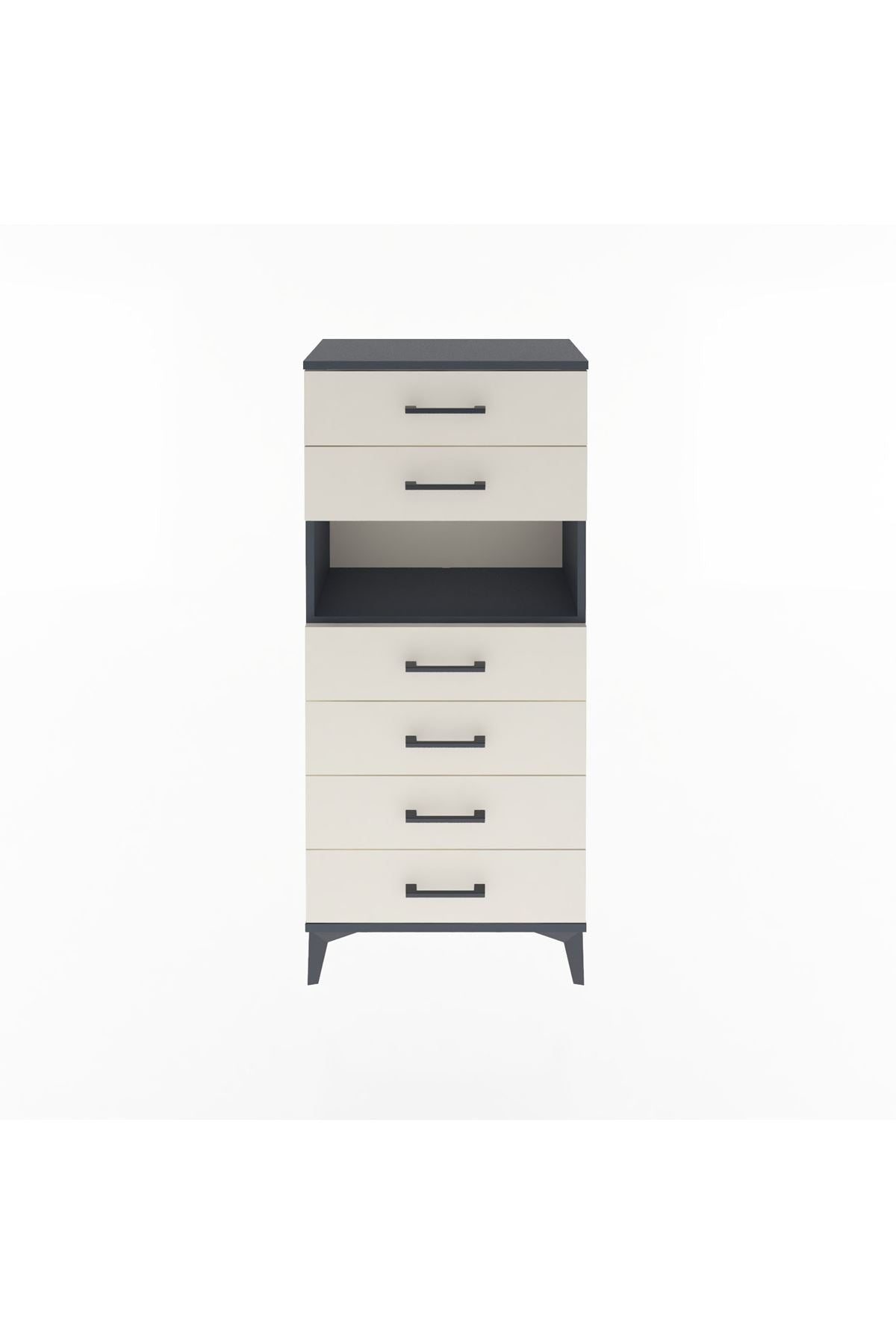 Arges Dolap Tek Raflı 6 Çekmeceli 60x30x134 - S17M130V4A