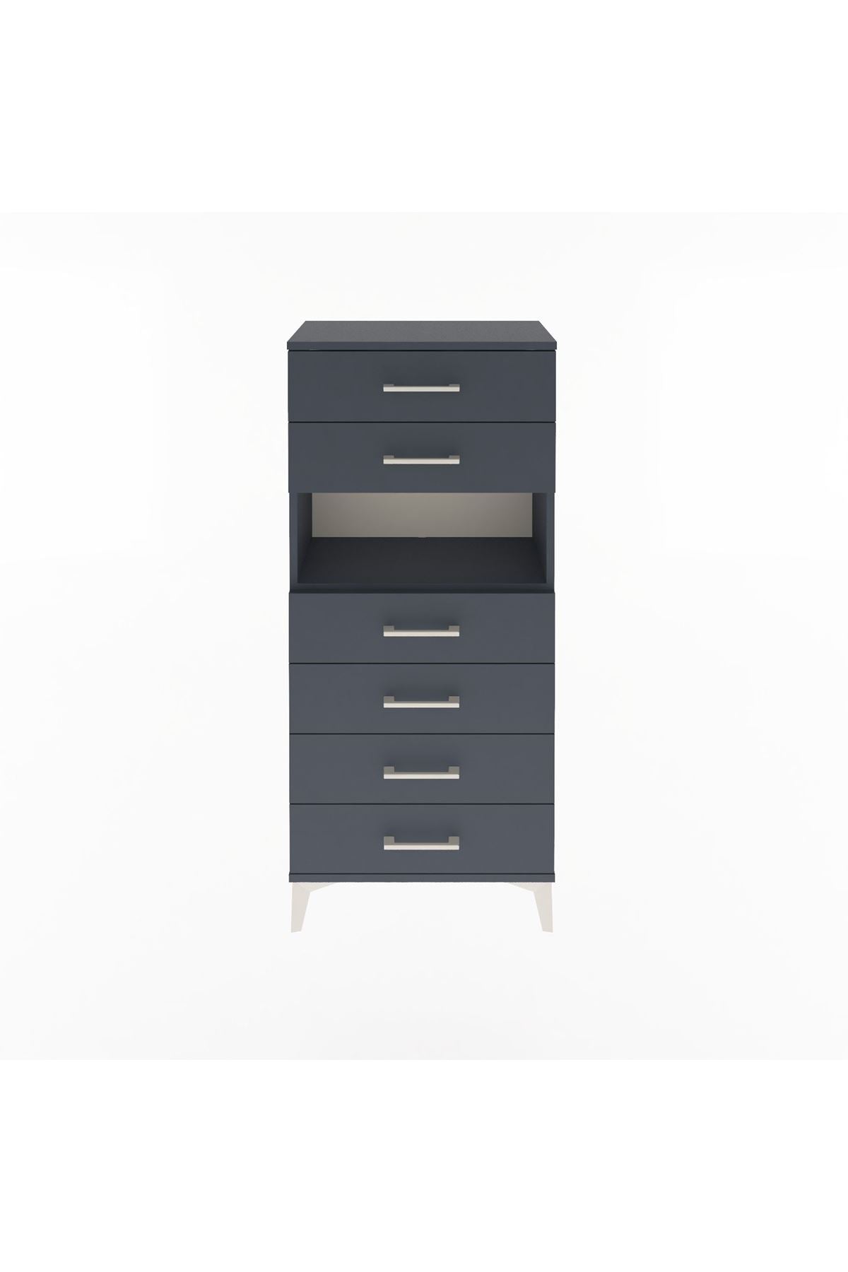 Arges Dolap Tek Raflı 6 Çekmeceli 60x30x134 - S17M130V5A