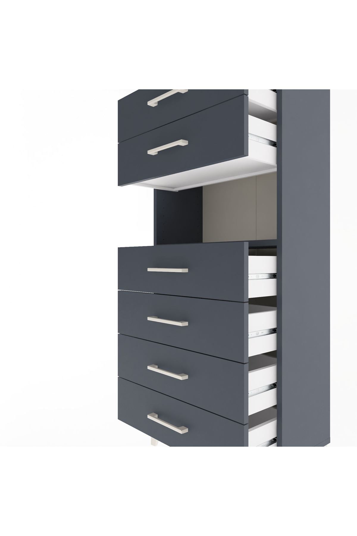 Arges Dolap Tek Raflı 6 Çekmeceli 60x30x134 - S17M130V5A