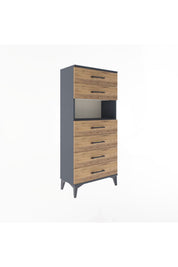 Arges Dolap Tek Raflı 6 Çekmeceli 60x30x134 - S17M130V6A