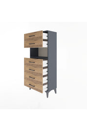 Arges Dolap Tek Raflı 6 Çekmeceli 60x30x134 - S17M130V6A