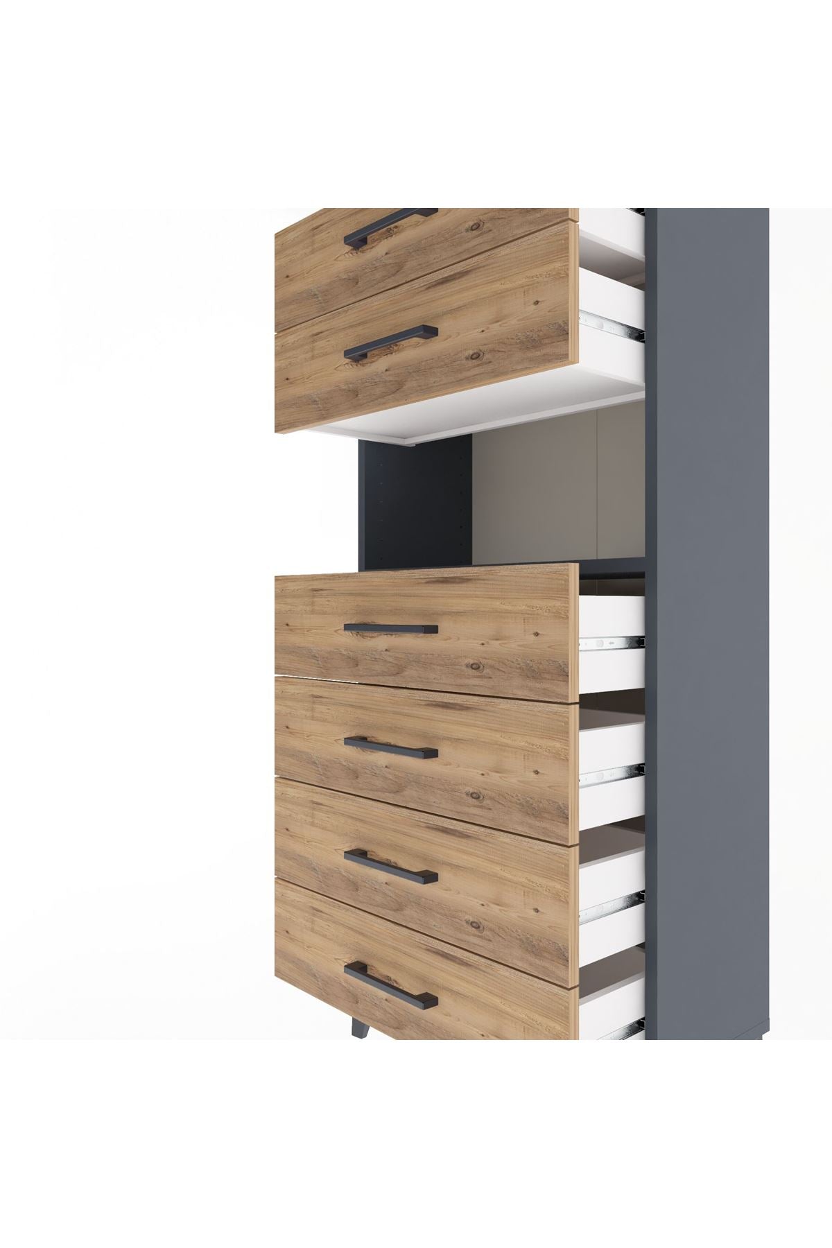 Arges Dolap Tek Raflı 6 Çekmeceli 60x30x134 - S17M130V6A