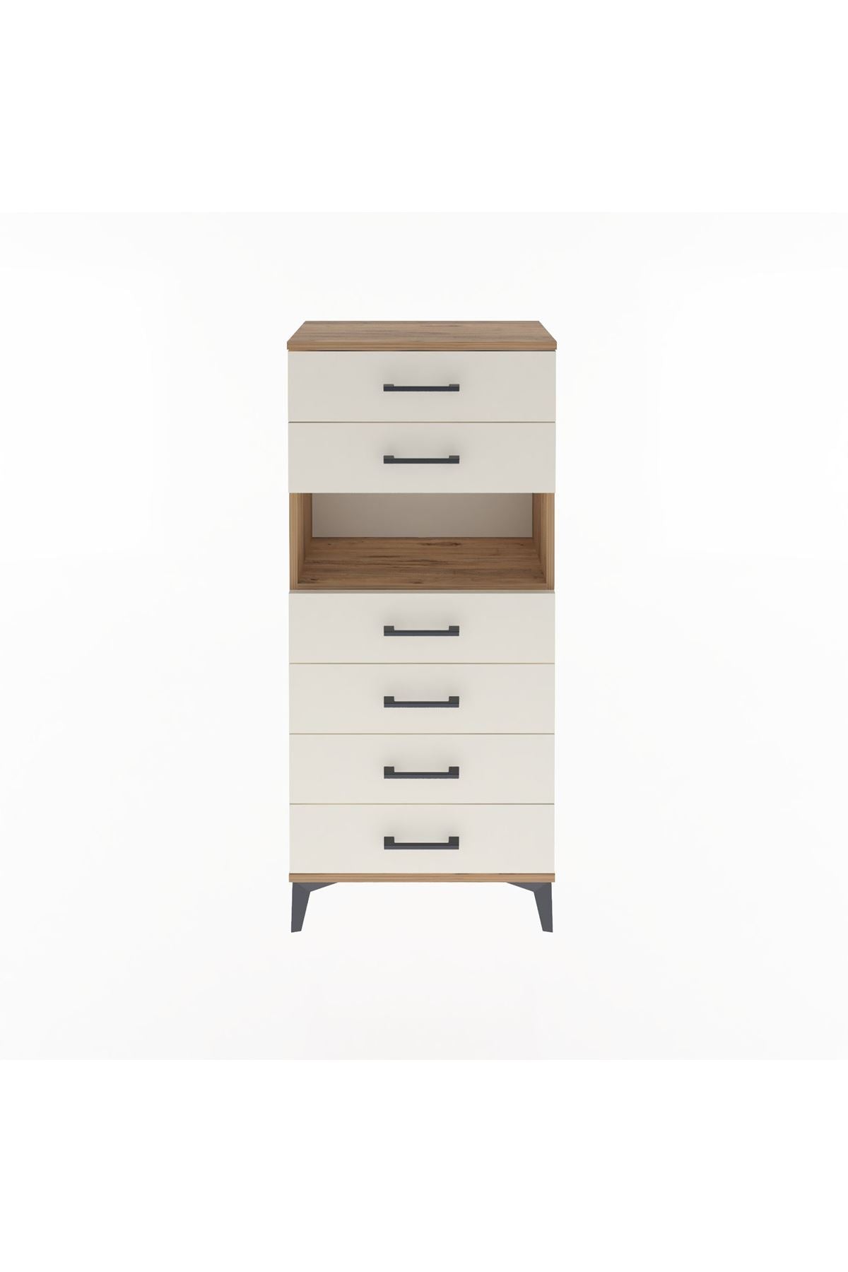Arges Dolap Tek Raflı 6 Çekmeceli 60x30x134 - S17M130V7A