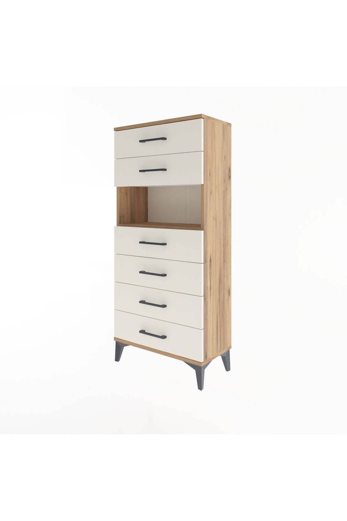 Arges Dolap Tek Raflı 6 Çekmeceli 60x30x134 - S17M130V7A