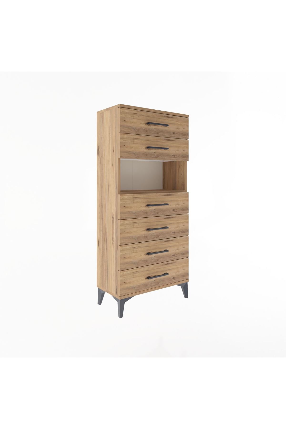 Arges Dolap Tek Raflı 6 Çekmeceli 60x30x134 - S17M130V9A