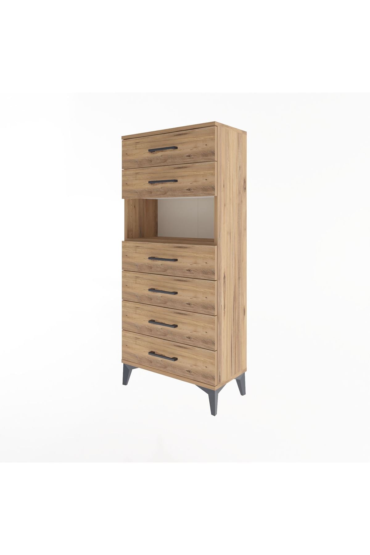 Arges Dolap Tek Raflı 6 Çekmeceli 60x30x134 - S17M130V9A