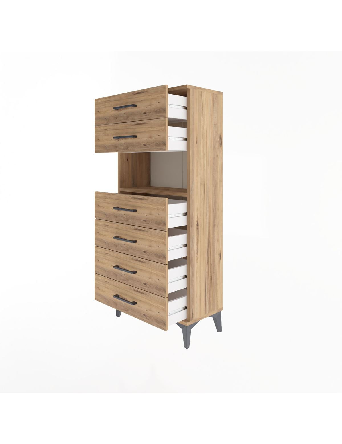 Arges Dolap Tek Raflı 6 Çekmeceli 60x30x134 - S17M130V9A