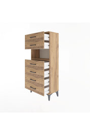 Arges Dolap Tek Raflı 6 Çekmeceli 60x30x134 - S17M130V9A