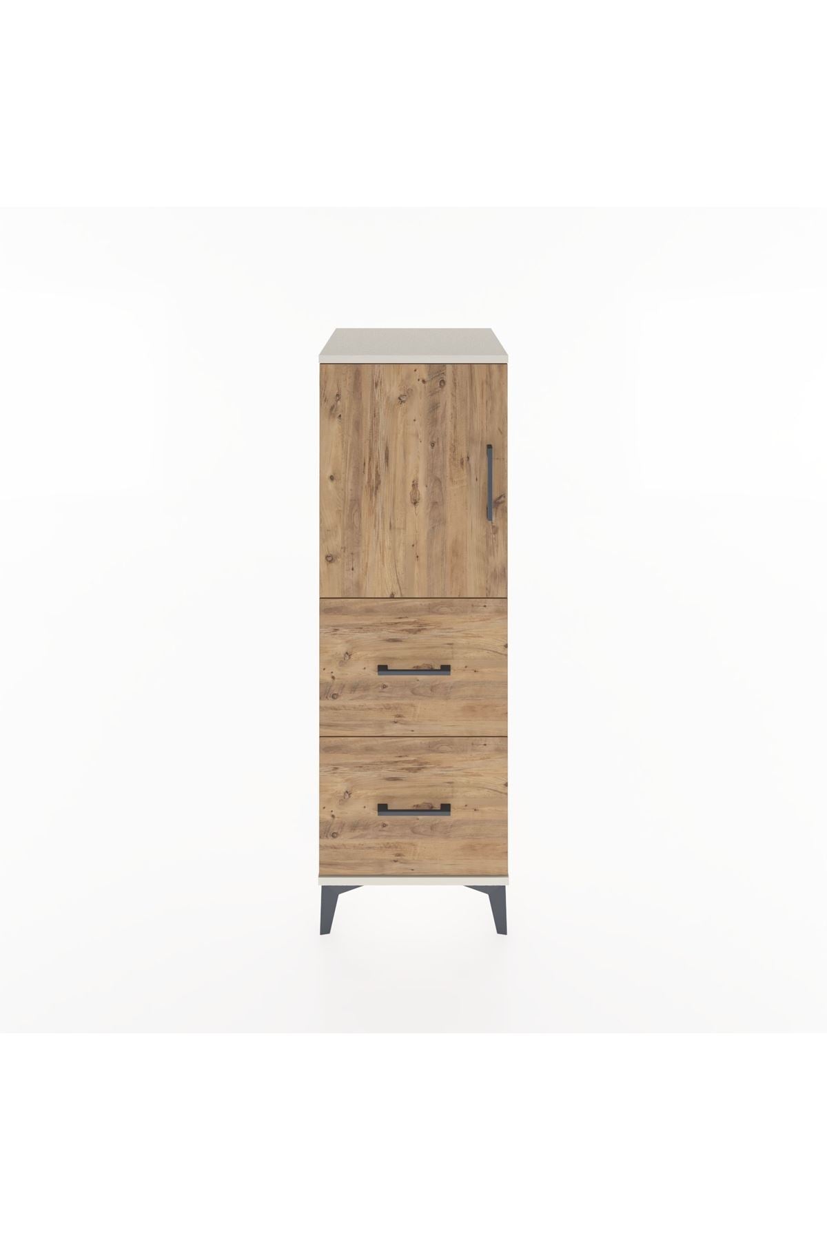 Hyperion Dolap 2 Raflı 2 Çekmeceli Tek Kapaklı 44x44x134 - S49M001V3B