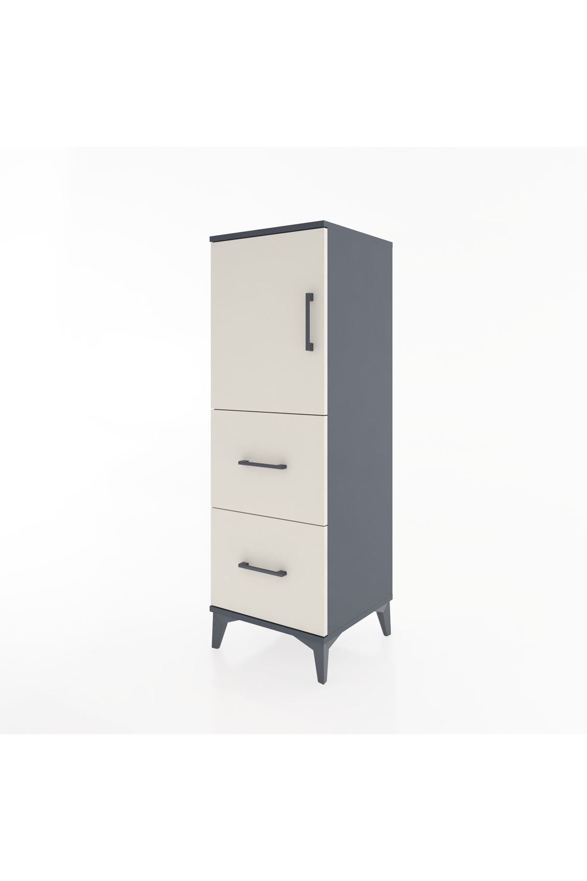 Hyperion Dolap 2 Raflı 2 Çekmeceli Tek Kapaklı 44x44x134 - S49M001V4B