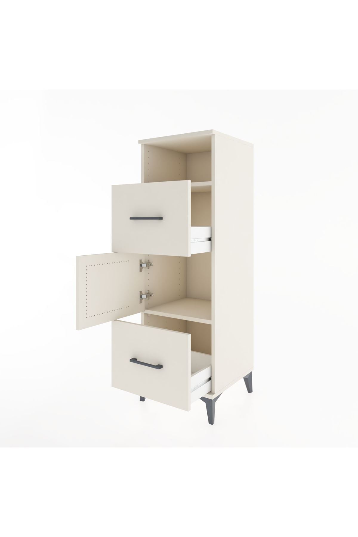 Hyperion Dolap 2 Raflı 2 Çekmeceli Tek Kapaklı 44x44x134 - S49M002V1B