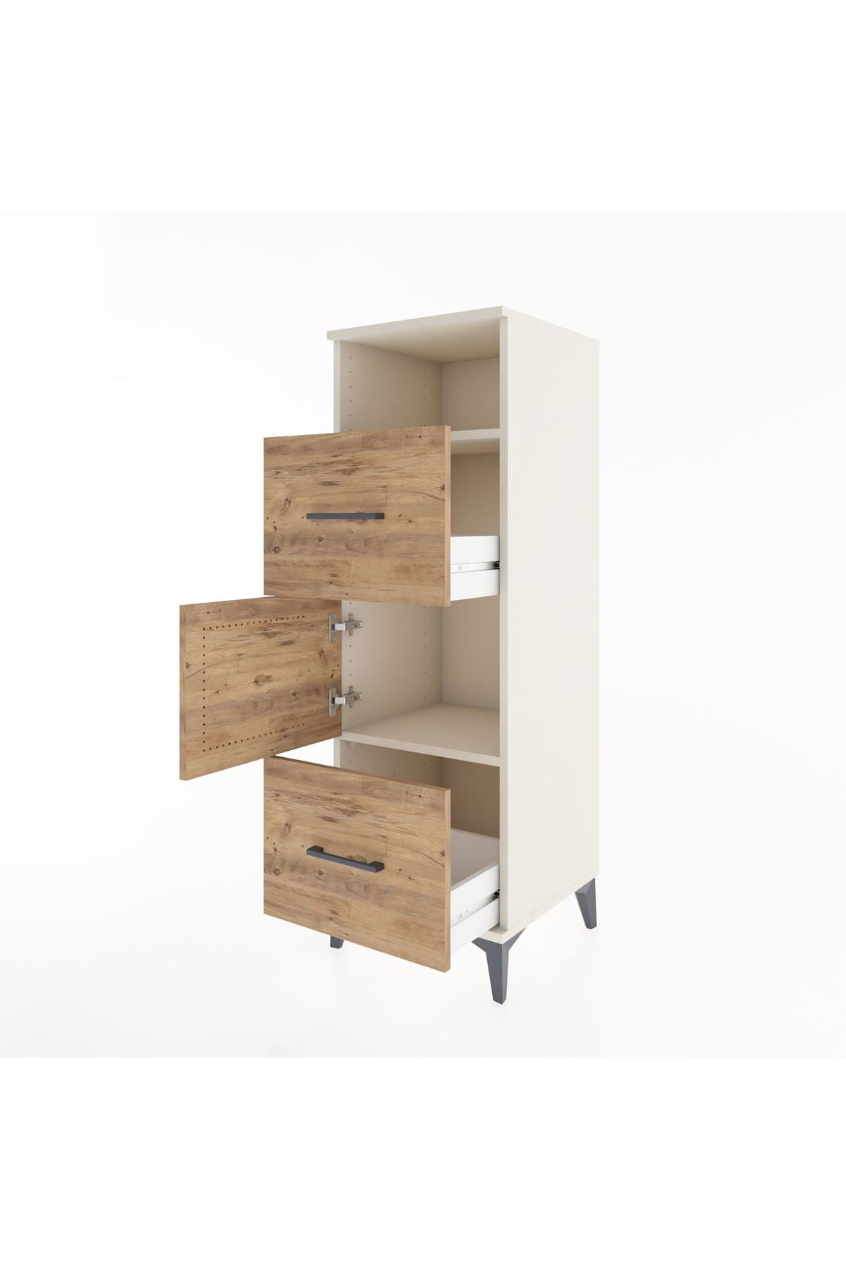 Hyperion Dolap 2 Raflı 2 Çekmeceli Tek Kapaklı 44x44x134 - S49M002V3B