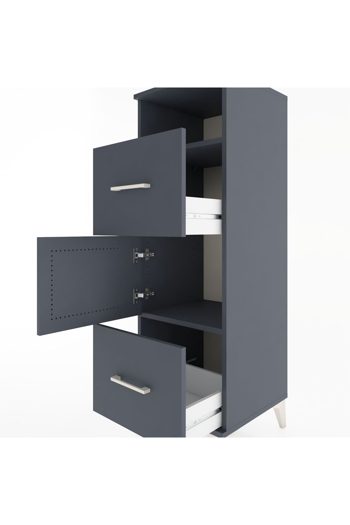 Hyperion Dolap 2 Raflı 2 Çekmeceli Tek Kapaklı 44x44x134 - S49M002V5B
