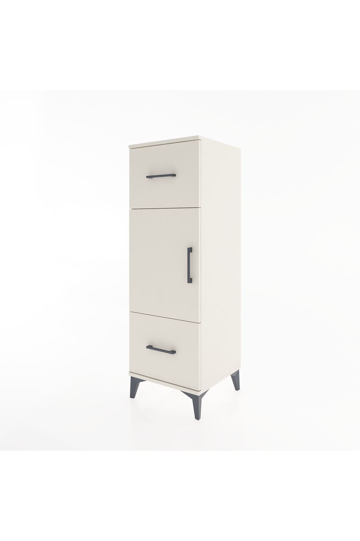 Hyperion Dolap 2 Raflı 2 Çekmeceli Tek Kapaklı 44x44x134 - S49M003V1B