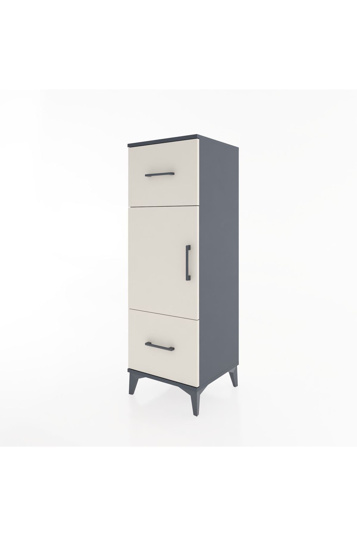 Hyperion Dolap 2 Raflı 2 Çekmeceli Tek Kapaklı 44x44x134 - S49M003V4B