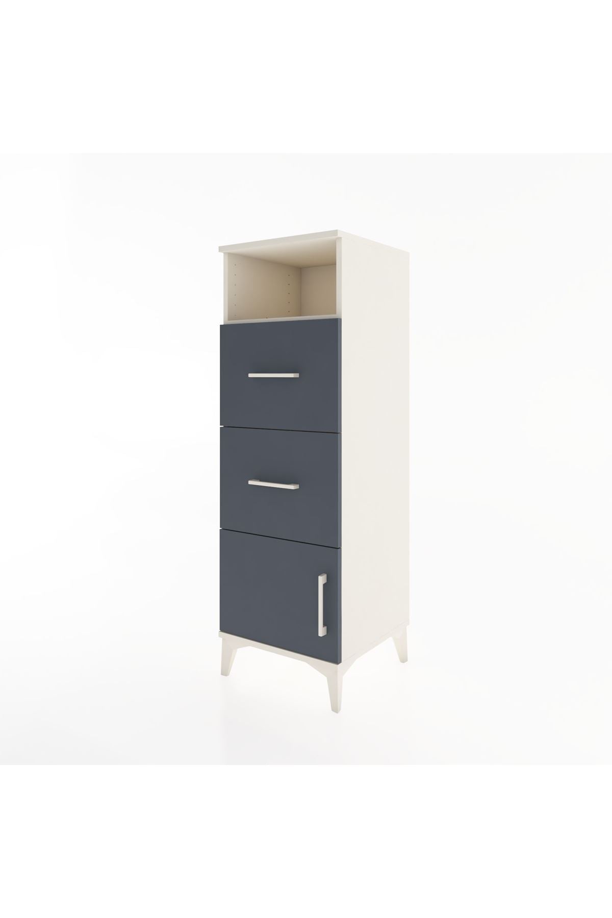 Hyperion Dolap Tek Raflı 2 Çekmeceli Tek Kapaklı 44x44x134 - S49M004V2B