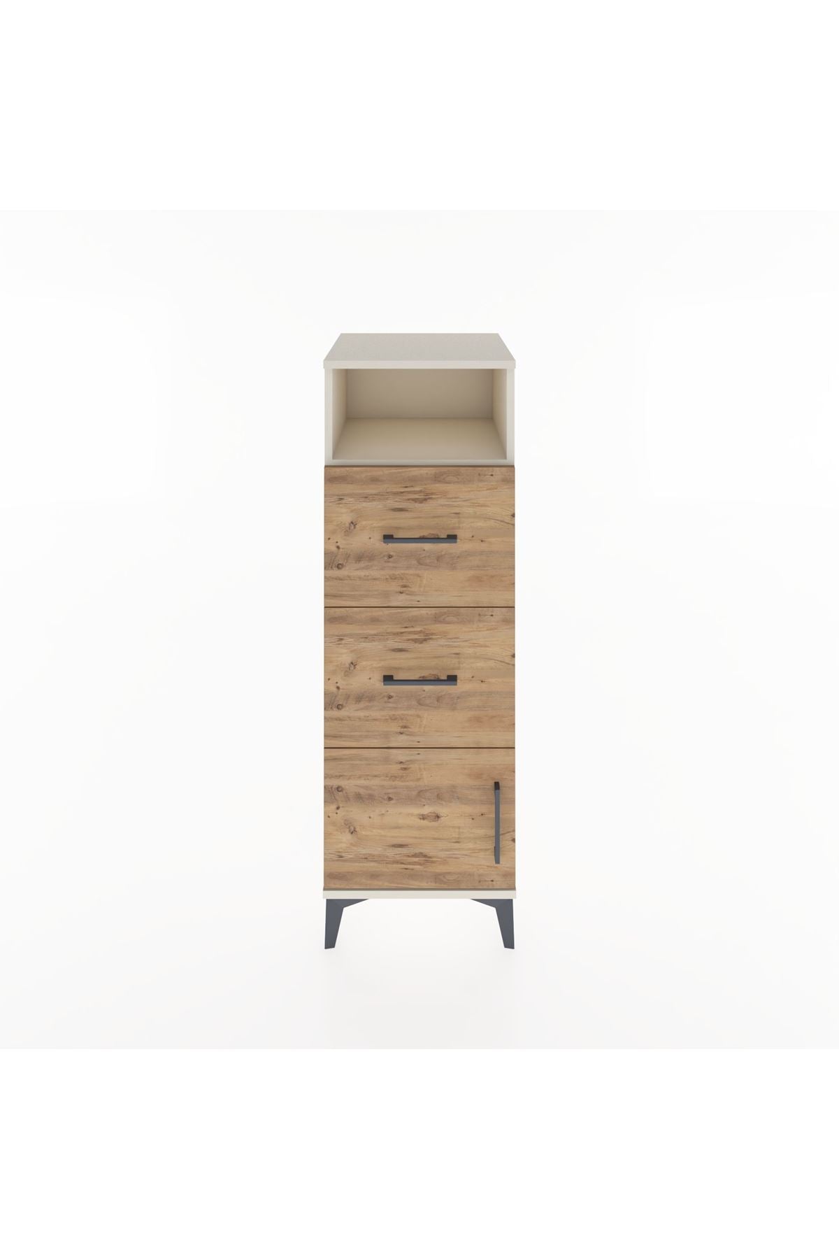 Hyperion Dolap Tek Raflı 2 Çekmeceli Tek Kapaklı 44x44x134 - S49M004V3B