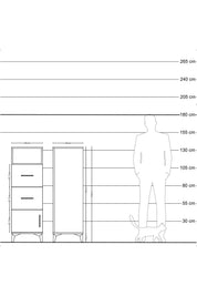 Hyperion Dolap Tek Raflı 2 Çekmeceli Tek Kapaklı 44x44x134 - S49M004V5B