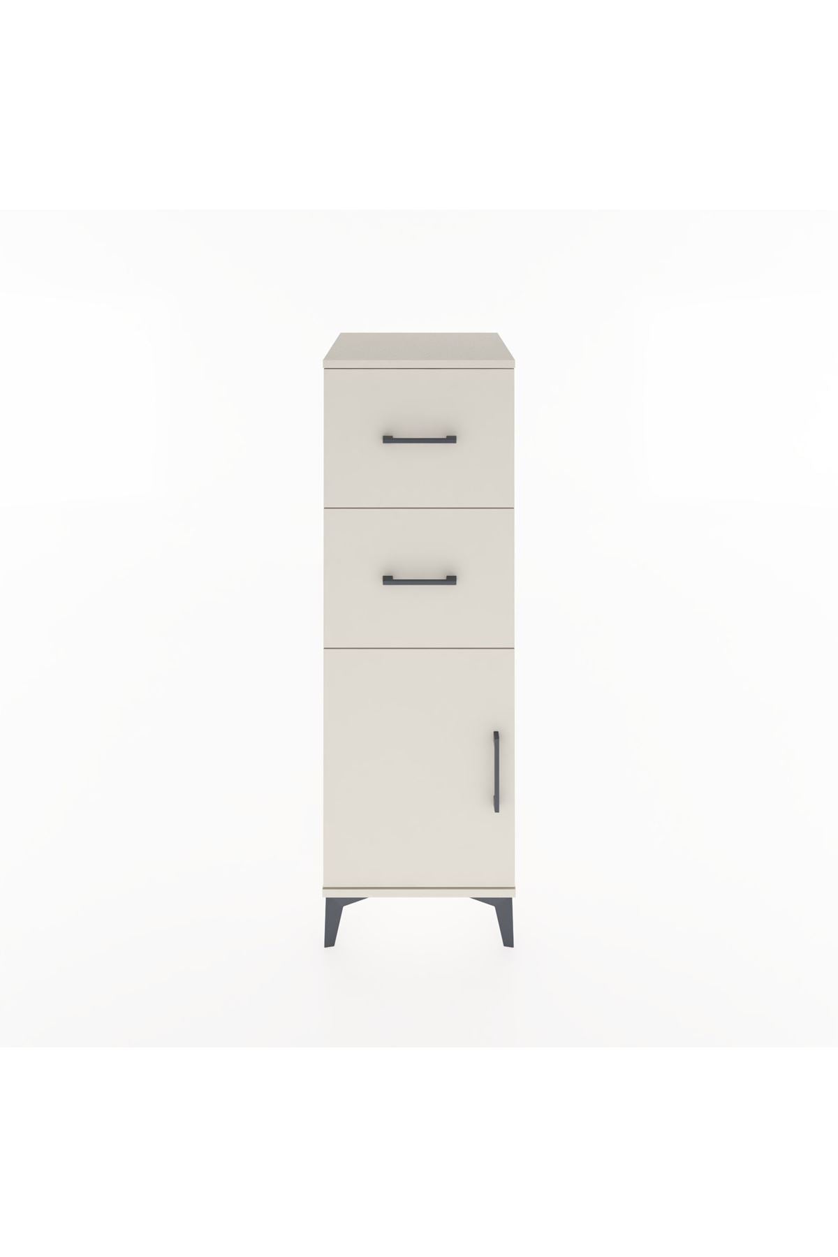 Hyperion Dolap Tek Raflı 2 Çekmeceli Tek Kapaklı 44x44x134 - S49M005V1B
