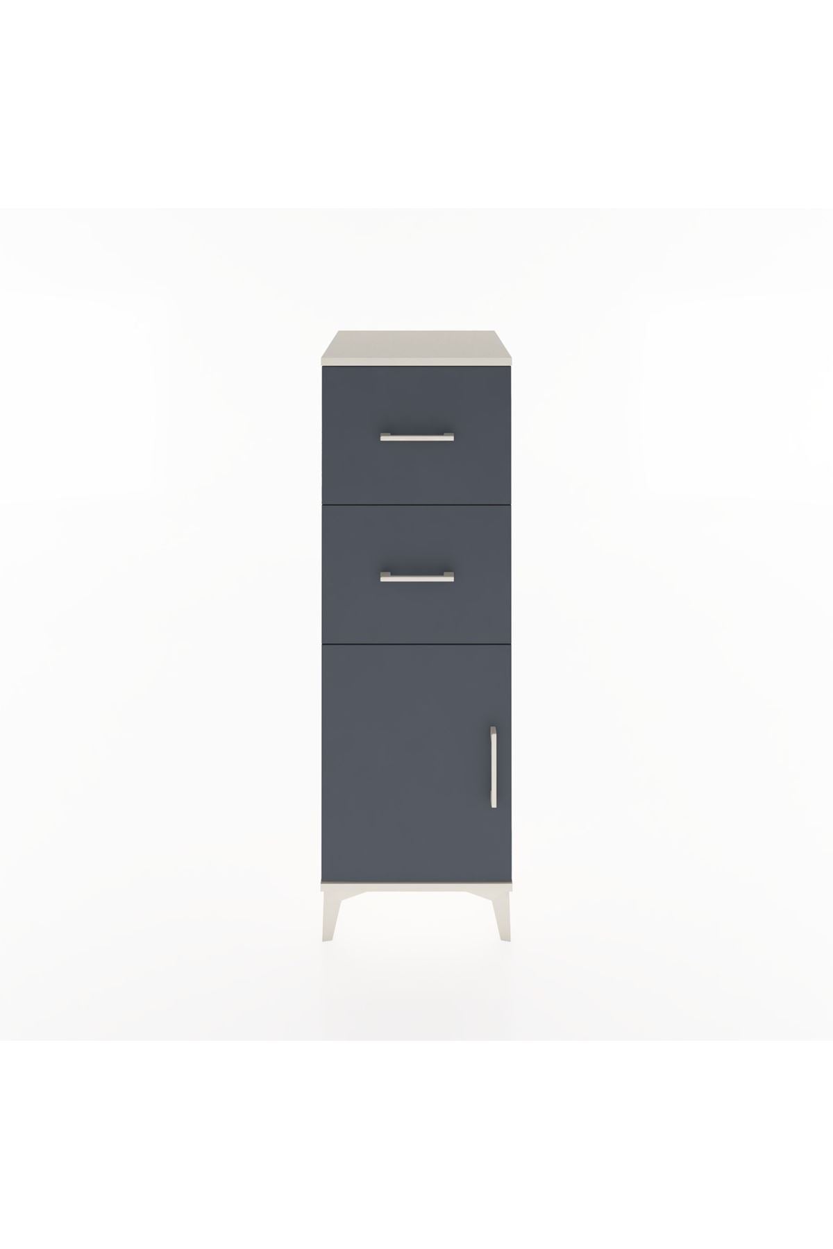 Hyperion Dolap Tek Raflı 2 Çekmeceli Tek Kapaklı 44x44x134 - S49M005V2B