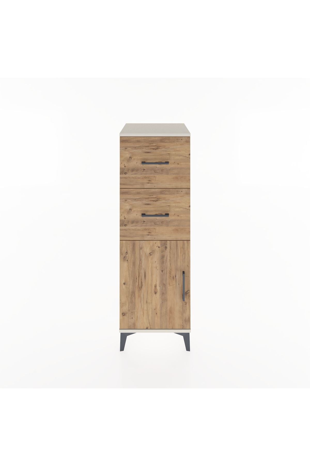 Hyperion Dolap Tek Raflı 2 Çekmeceli Tek Kapaklı 44x44x134 - S49M005V3B
