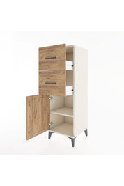 Hyperion Dolap Tek Raflı 2 Çekmeceli Tek Kapaklı 44x44x134 - S49M005V3B