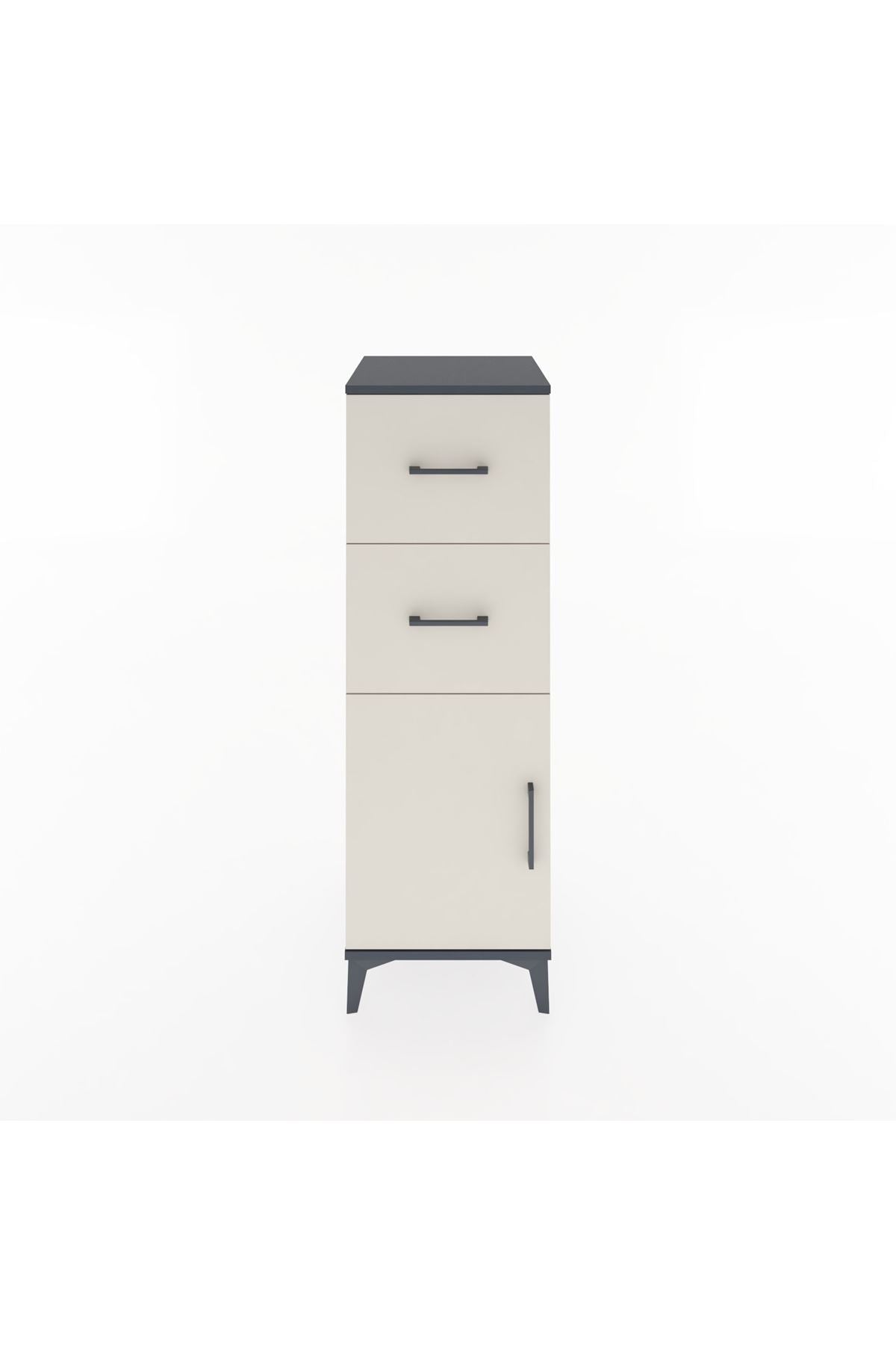 Hyperion Dolap Tek Raflı 2 Çekmeceli Tek Kapaklı 44x44x134 - S49M005V4B