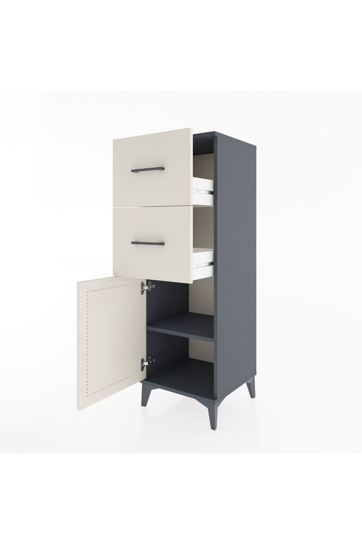 Hyperion Dolap Tek Raflı 2 Çekmeceli Tek Kapaklı 44x44x134 - S49M005V4B