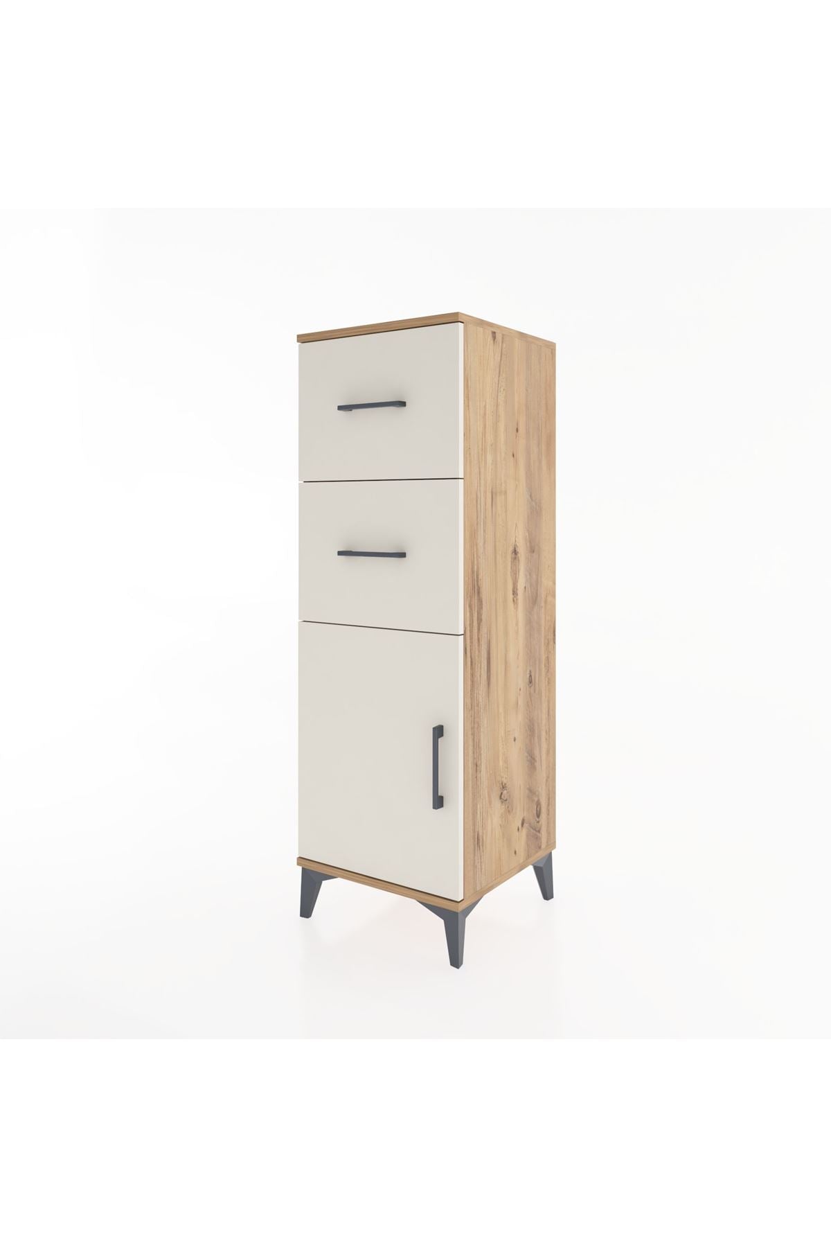 Hyperion Dolap Tek Raflı 2 Çekmeceli Tek Kapaklı 44x44x134 - S49M005V7B
