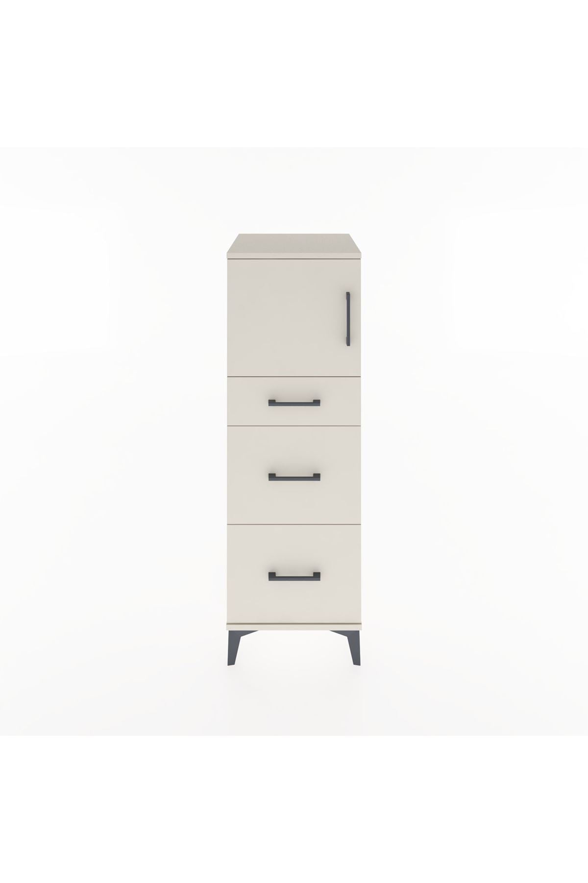Hyperion Dolap Tek Raflı 3 Çekmeceli Tek Kapaklı 44x44x134 - S49M006V1B