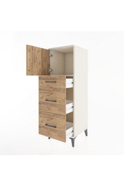 Hyperion Dolap Tek Raflı 3 Çekmeceli Tek Kapaklı 44x44x134 - S49M006V3B