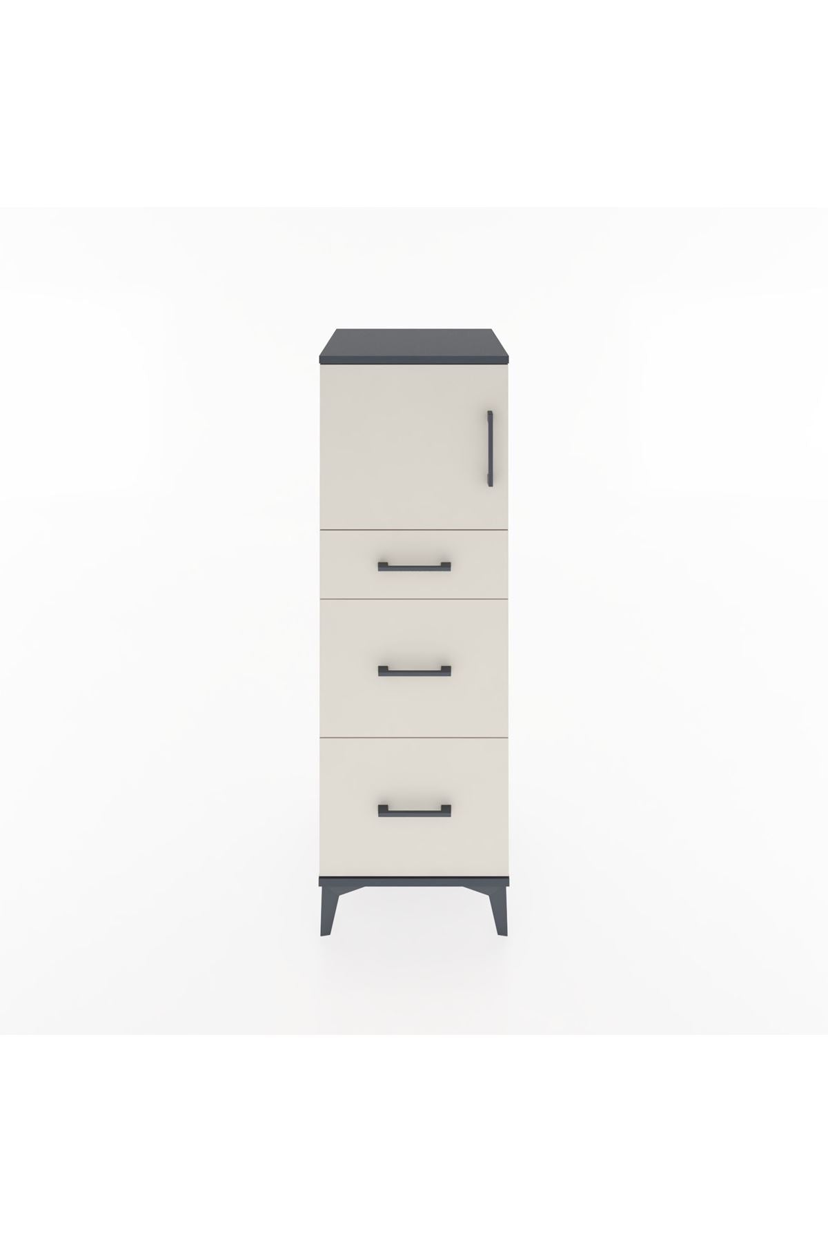 Hyperion Dolap Tek Raflı 3 Çekmeceli Tek Kapaklı 44x44x134 - S49M006V4B