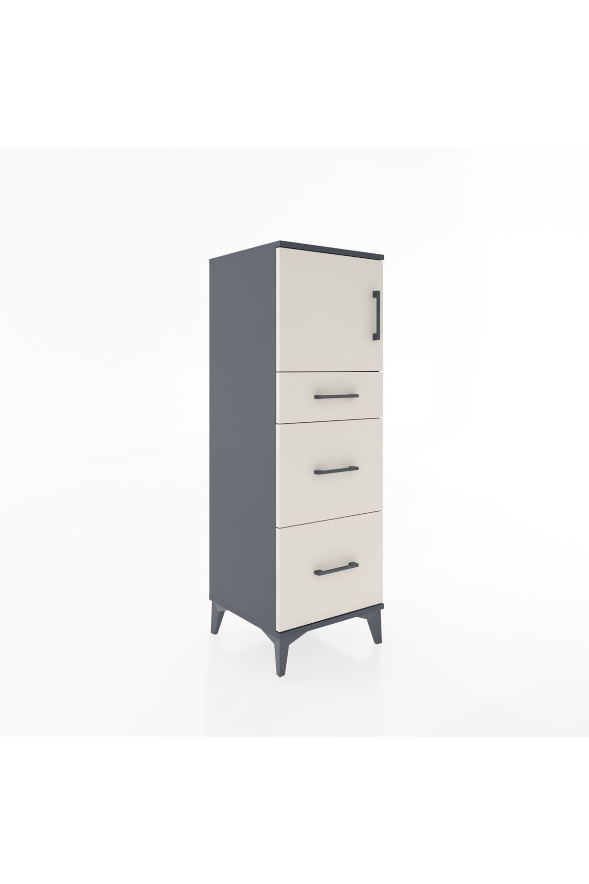 Hyperion Dolap Tek Raflı 3 Çekmeceli Tek Kapaklı 44x44x134 - S49M006V4B