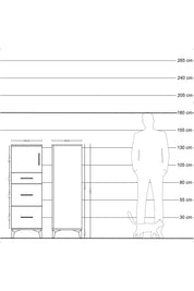 Hyperion Dolap Tek Raflı 3 Çekmeceli Tek Kapaklı 44x44x134 - S49M006V5B