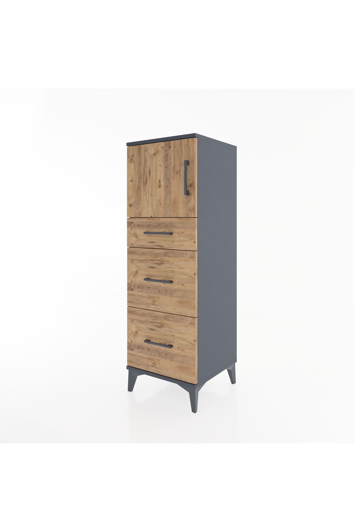 Hyperion Dolap Tek Raflı 3 Çekmeceli Tek Kapaklı 44x44x134 - S49M006V6B