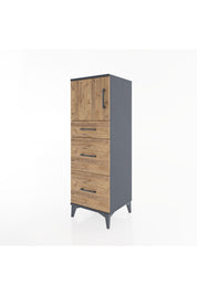 Hyperion Dolap Tek Raflı 3 Çekmeceli Tek Kapaklı 44x44x134 - S49M006V6B