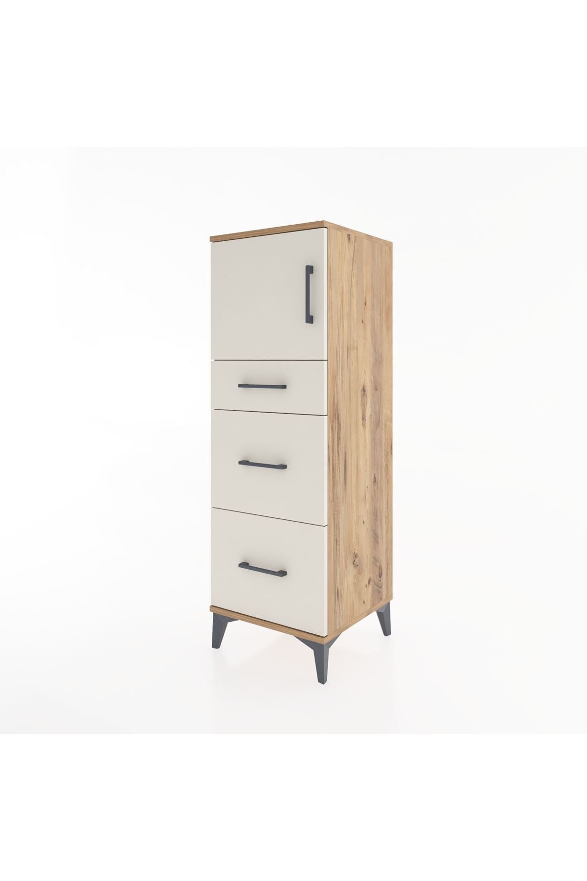 Hyperion Dolap Tek Raflı 3 Çekmeceli Tek Kapaklı 44x44x134 - S49M006V7B