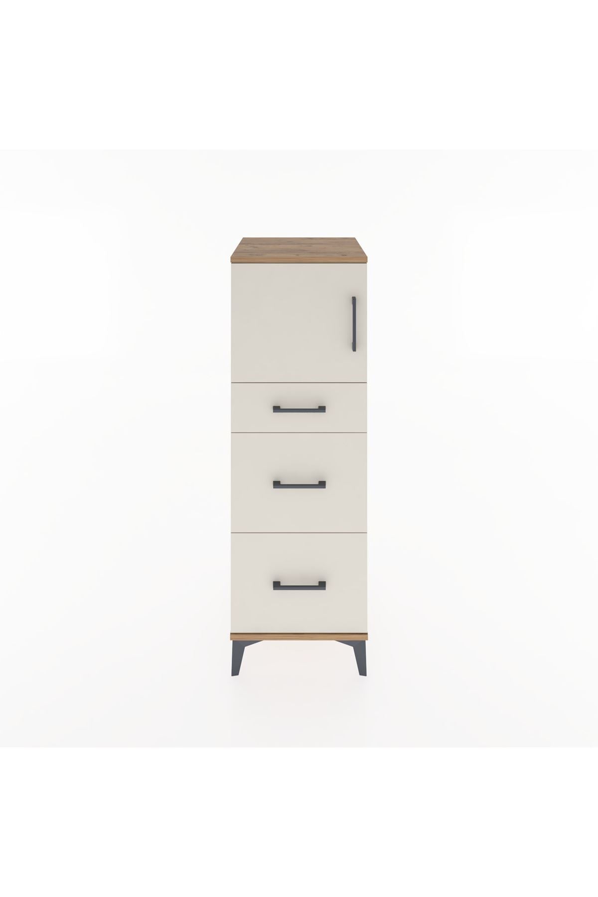 Hyperion Dolap Tek Raflı 3 Çekmeceli Tek Kapaklı 44x44x134 - S49M006V7B