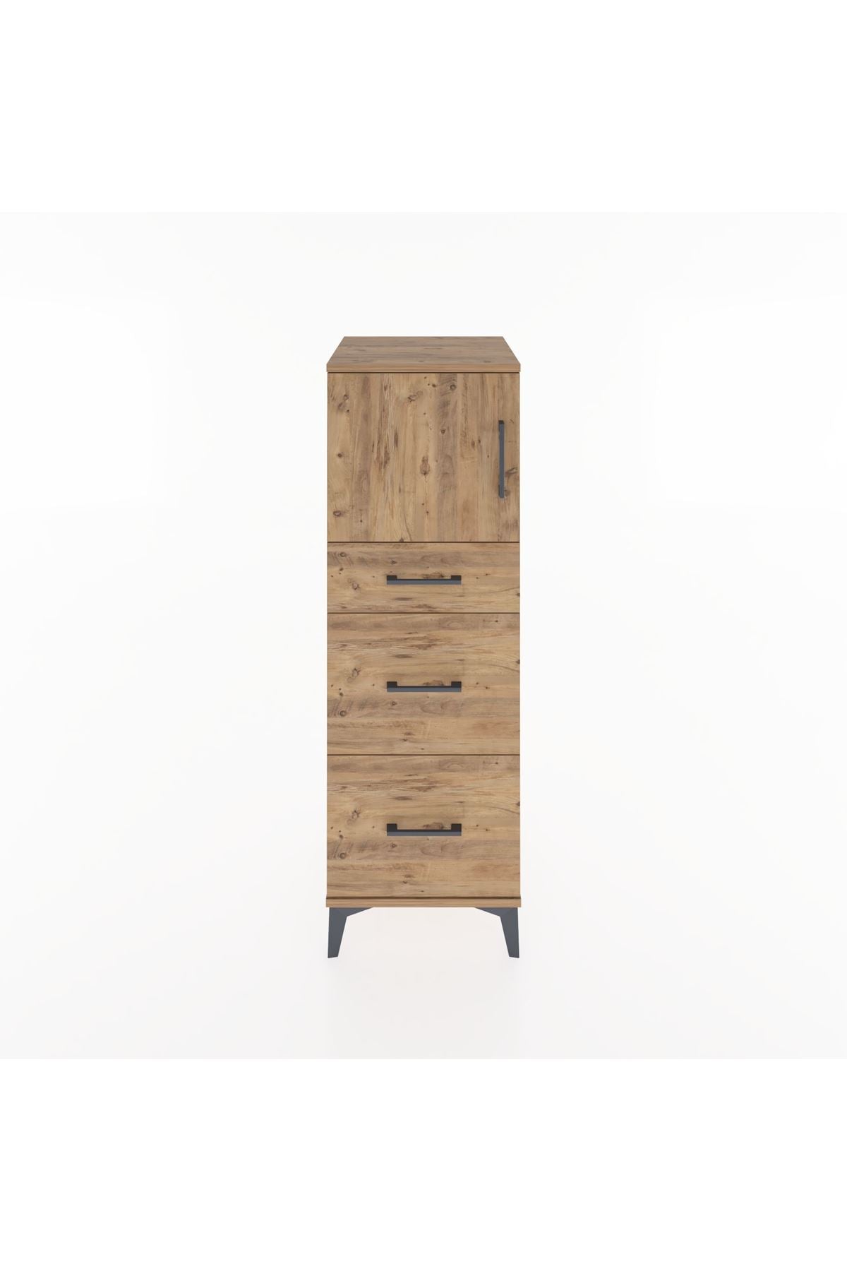 Hyperion Dolap Tek Raflı 3 Çekmeceli Tek Kapaklı 44x44x134 - S49M006V9B