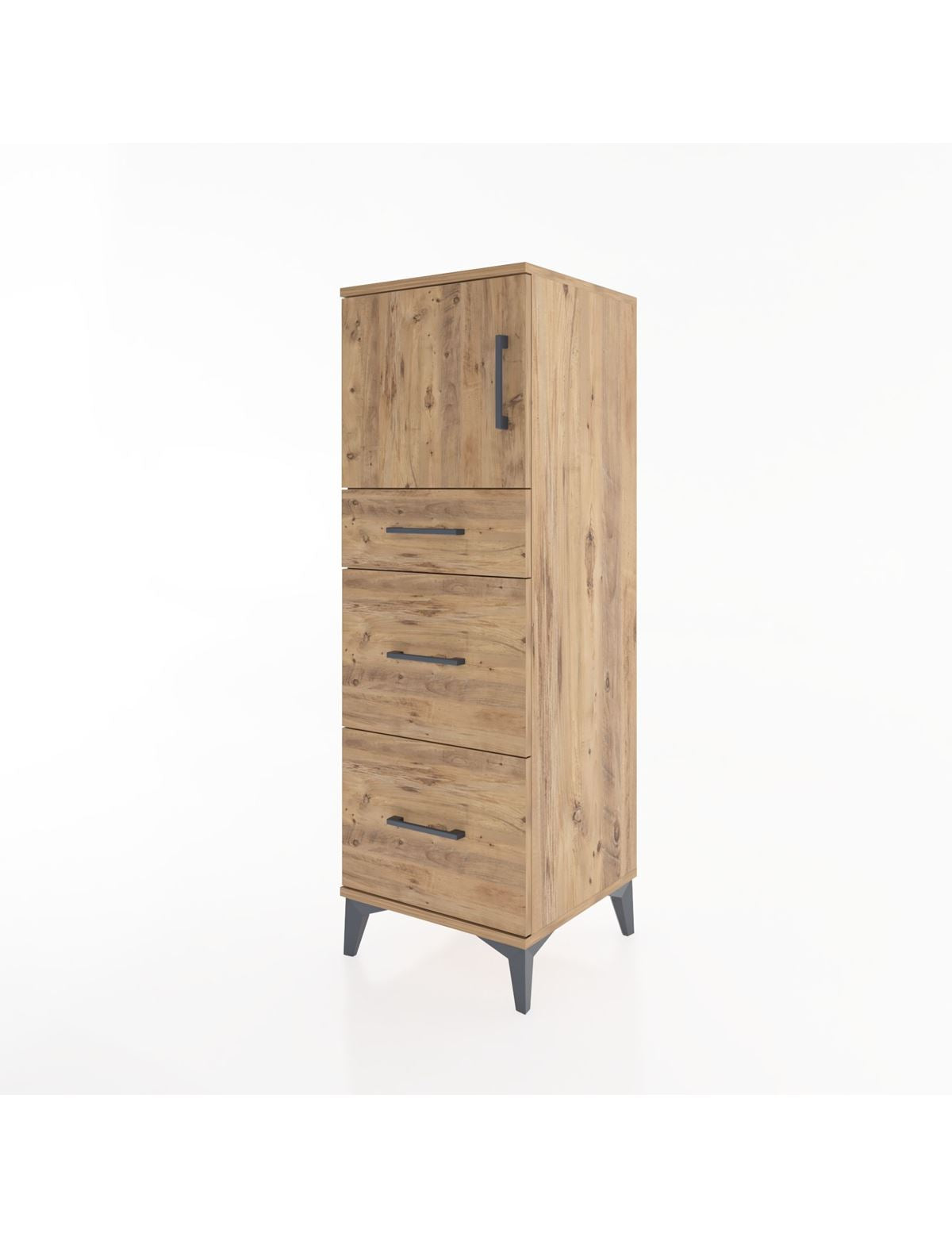 Hyperion Dolap Tek Raflı 3 Çekmeceli Tek Kapaklı 44x44x134 - S49M006V9B